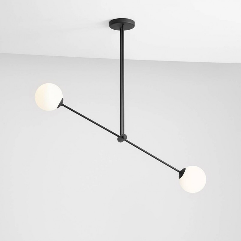 Lampa sufitowa Ohio Black II - Aldex | Szkło, Czarno-Biała