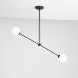 Lampa sufitowa Ohio Black II - Aldex | Szkło, Czarno-Biała