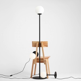 Lampa podłogowa szklana Pinne Black | Aldex - Elegancki Design