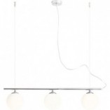 Lampa wisząca Aldex Beryl Glass III | 3 szkła, 80cm, Biało-chrom