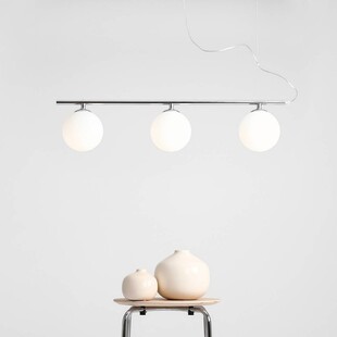 Lampa wisząca 3 szklane kule Beryl Glass III biało-chromowana marki Aldex