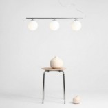 Lampa wisząca Aldex Beryl Glass III | 3 szkła, 80cm, Biało-chrom