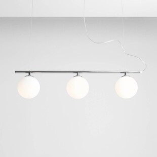 Lampa wisząca Aldex Beryl Glass III | 3 szkła, 80cm, Biało-chrom