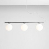 Lampa wisząca Aldex Beryl Glass III | 3 szkła, 80cm, Biało-chrom