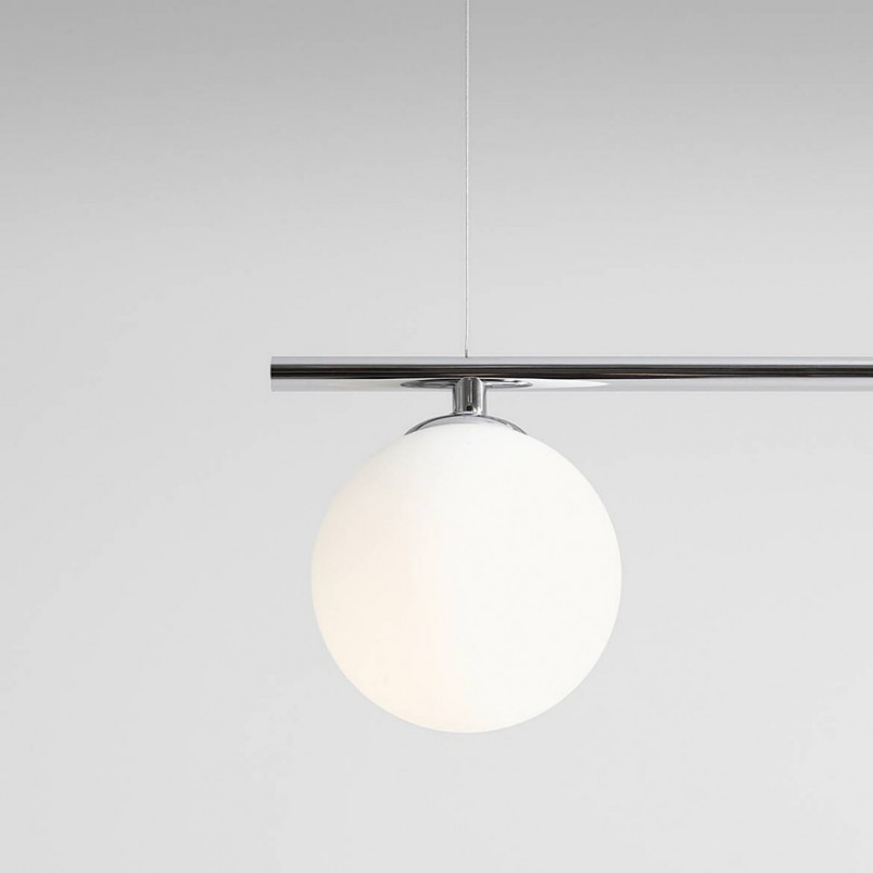 Lampa wisząca Aldex Beryl Glass III | 3 szkła, 80cm, Biało-chrom