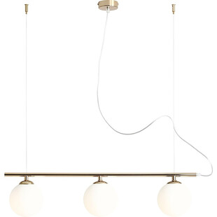 Lampa wisząca 3 szklane kule Beryl Glass III biało-złota marki Aldex
