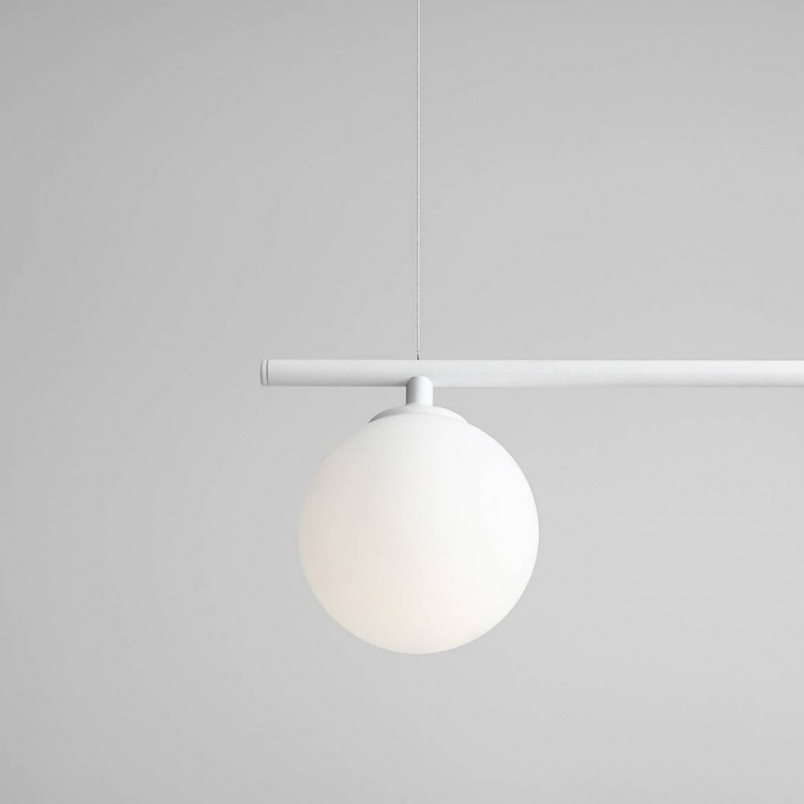 Lampa wisząca Aldex Beryl Glass III - 3 szklane kule, biała