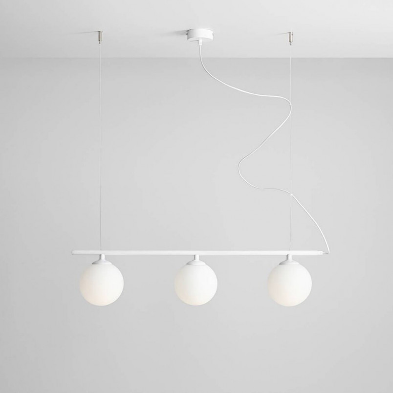 Lampa wisząca Aldex Beryl Glass III - 3 szklane kule, biała