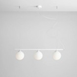 Lampa wisząca Aldex Beryl Glass III - 3 szklane kule, biała