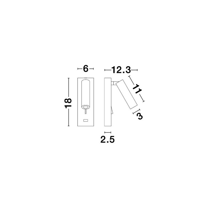 Kinkiet LED Space czarny z USB | Decolab24