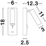 Kinkiet LED Space czarny z USB | Decolab24
