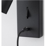 Kinkiet LED Space czarny z USB | Decolab24