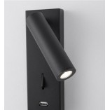 Kinkiet LED Space czarny z USB | Decolab24