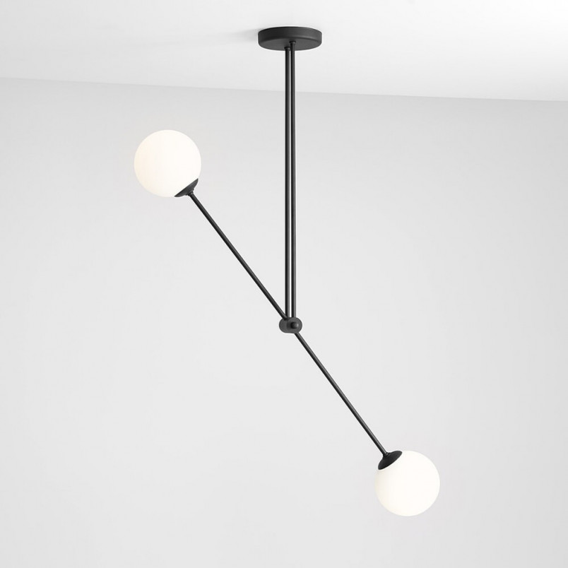 Lampa sufitowa Ohio Black II - Aldex | Szkło, Czarno-Biała