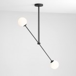 Lampa sufitowa Ohio Black II - Aldex | Szkło, Czarno-Biała
