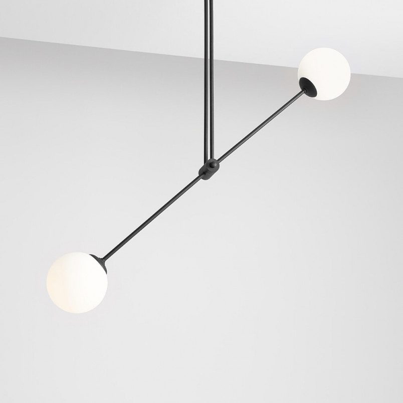 Lampa sufitowa Ohio Black II - Aldex | Szkło, Czarno-Biała