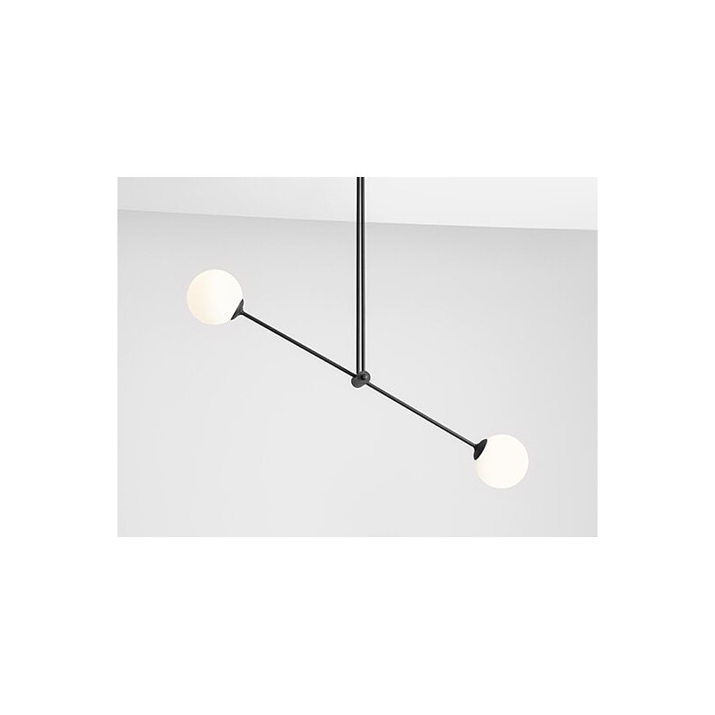 Lampa sufitowa Ohio Black II - Aldex | Szkło, Czarno-Biała