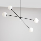 Lampa sufitowa Ohio IV - szklane kule, biało-czarna | Aldex
