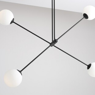 Lampa sufitowa Ohio IV - szklane kule, biało-czarna | Aldex