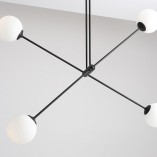 Lampa sufitowa Ohio IV - szklane kule, biało-czarna | Aldex