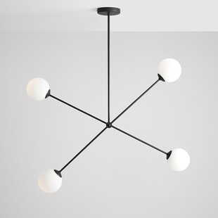 Lampa sufitowa Ohio IV - szklane kule, biało-czarna | Aldex