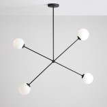 Lampa sufitowa Ohio IV - szklane kule, biało-czarna | Aldex