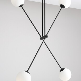 Lampa sufitowa Ohio IV - szklane kule, biało-czarna | Aldex