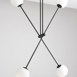 Lampa sufitowa Ohio IV - szklane kule, biało-czarna | Aldex
