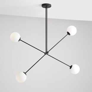 Lampa sufitowa Ohio IV - szklane kule, biało-czarna | Aldex