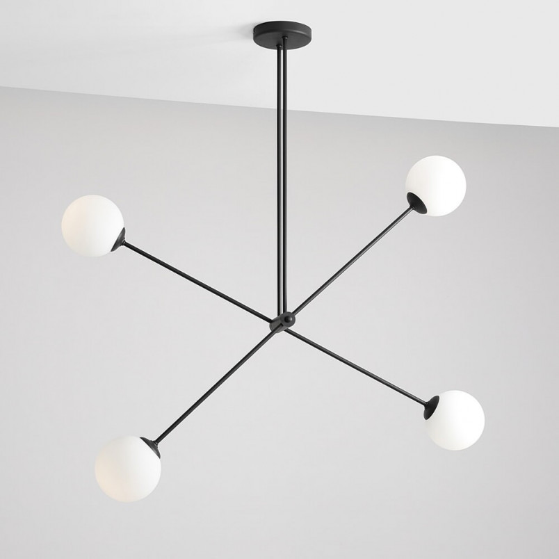Lampa sufitowa Ohio IV - szklane kule, biało-czarna | Aldex