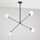 Lampa sufitowa Ohio IV - szklane kule, biało-czarna | Aldex