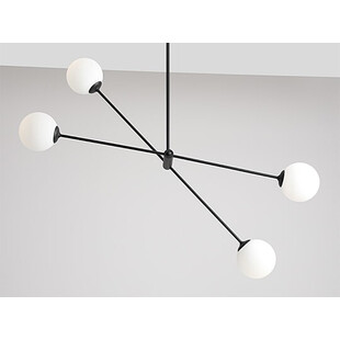 Lampa sufitowa Ohio IV - szklane kule, biało-czarna | Aldex