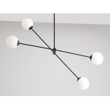 Lampa sufitowa Ohio IV - szklane kule, biało-czarna | Aldex