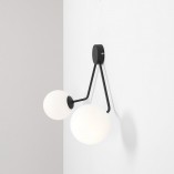 Kinkiet podwójny szklany Holm biało-czarny Aldex | Sklep Lamp