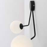 Kinkiet podwójny szklany Holm biało-czarny Aldex | Sklep Lamp