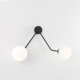 Kinkiet podwójny szklany Holm biało-czarny Aldex | Sklep Lamp
