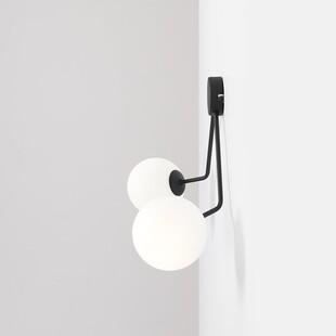 Kinkiet podwójny szklany Holm biało-czarny Aldex | Sklep Lamp