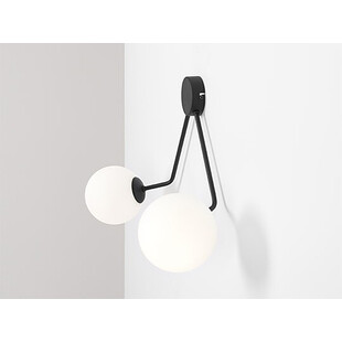 Kinkiet podwójny szklany Holm biało-czarny Aldex | Sklep Lamp