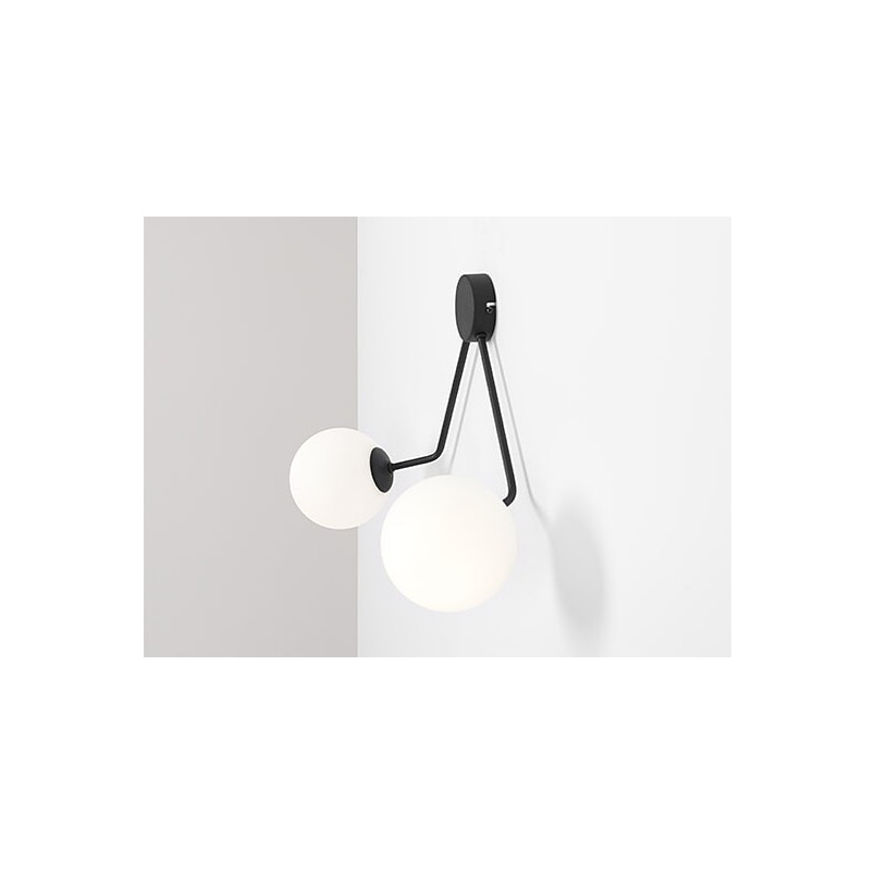 Kinkiet podwójny szklany Holm biało-czarny Aldex | Sklep Lamp