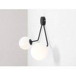 Kinkiet podwójny szklany Holm biało-czarny Aldex | Sklep Lamp
