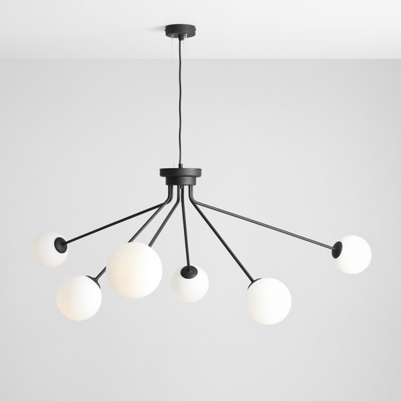 Lampa wisząca Holm VI | Szkło biało-czarne | Aldex