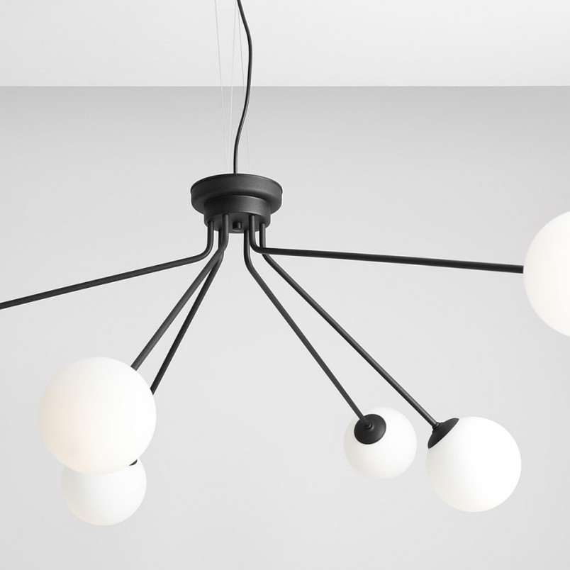 Lampa wisząca Holm VI | Szkło biało-czarne | Aldex