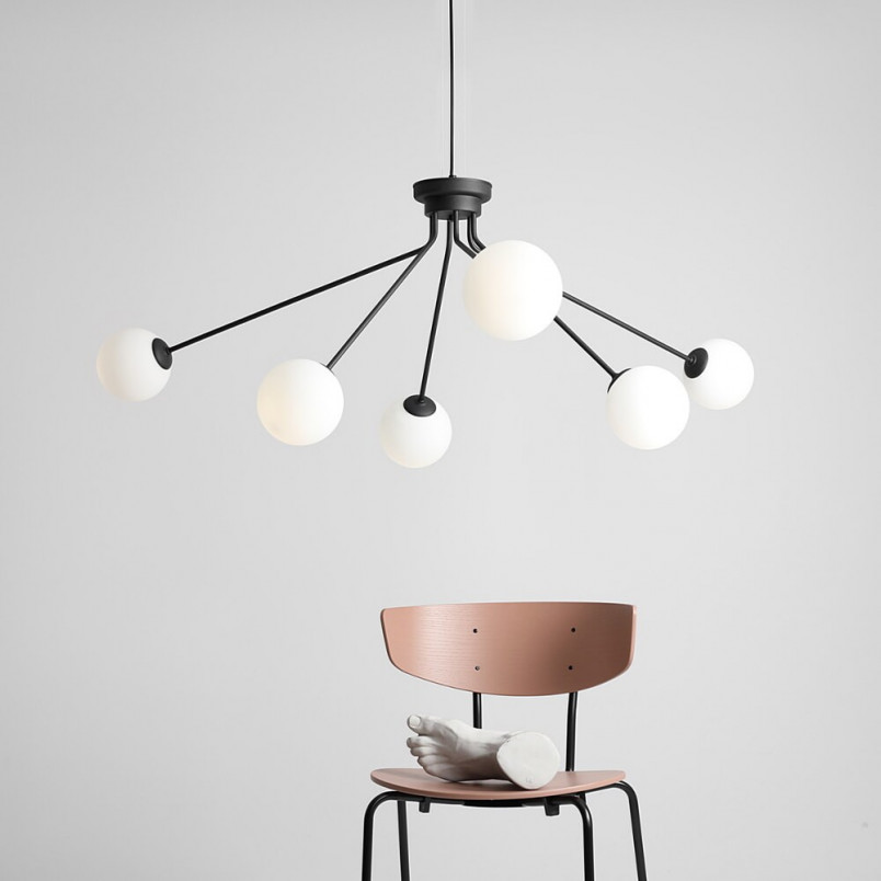 Lampa wisząca Holm VI | Szkło biało-czarne | Aldex