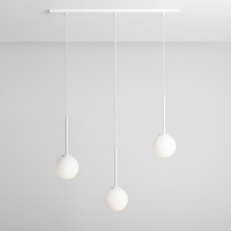 Lampa Wisząca Bosso White III - 3 szkła, 80cm | Aldex