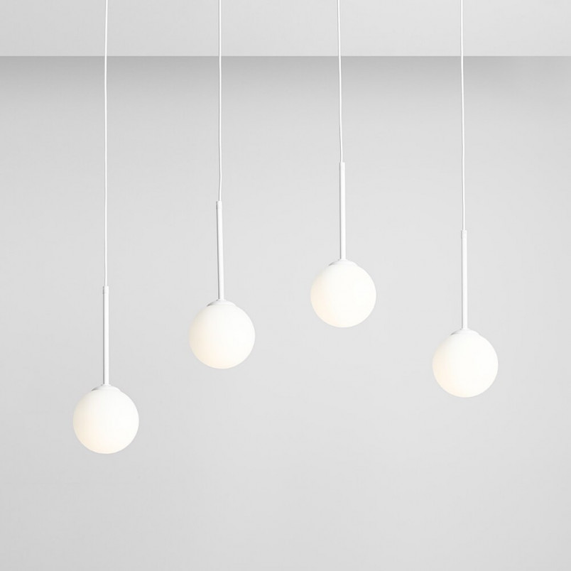 Lampa wisząca Bosso White IV - Aldex | Białe kule szklane