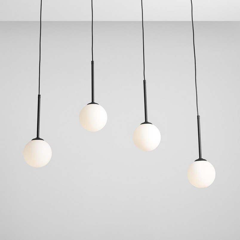 Lampa wisząca Bosso Black IV - Aldex | Szklane kule, czarno-biała