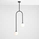 Lampa Sufitowa Nave Black II | Aldex | Szkło Biało-Czarna