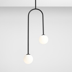 Lampa Sufitowa Nave Black II | Aldex | Szkło Biało-Czarna