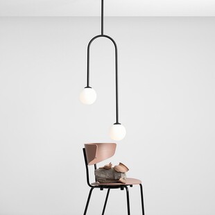 Lampa Sufitowa Nave Black II | Aldex | Szkło Biało-Czarna