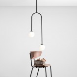 Lampa Sufitowa Nave Black II | Aldex | Szkło Biało-Czarna